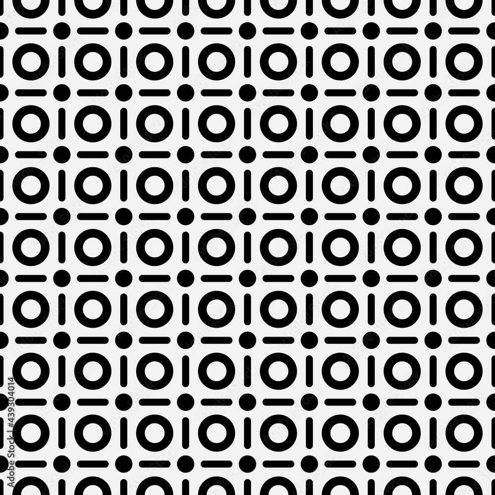 Poster empty circles and connected sticks. vector seimple black ornament.