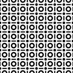 Empty circles and connected sticks. Vector seimple black ornament.