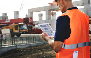 Site engineer on a construction site