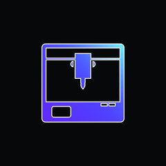 3d Printer Symbol blue gradient vector icon