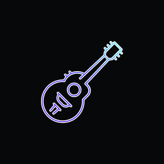Acoustic Guitar blue gradient vector icon
