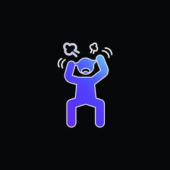 Angry Man blue gradient vector icon