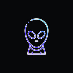 Alien blue gradient vector icon