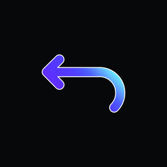 Back Curved Arrow blue gradient vector icon