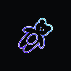 Bear Toy blue gradient vector icon