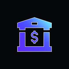 Bank blue gradient vector icon