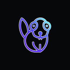 Obraz premium Beaver blue gradient vector icon
