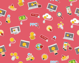 Pay per click consept flat icons