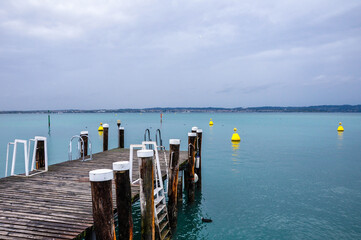Lake Como on a gloomy day in summer