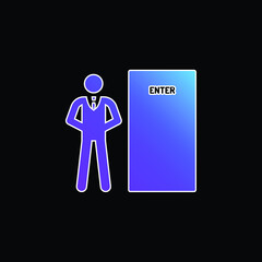 Bodyguard blue gradient vector icon