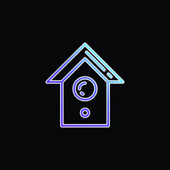 Bird House blue gradient vector icon