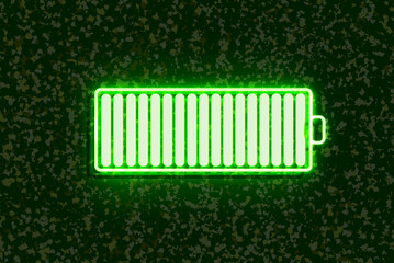 Green eco-friendly energy. Full battery