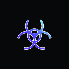 Biohazard blue gradient vector icon