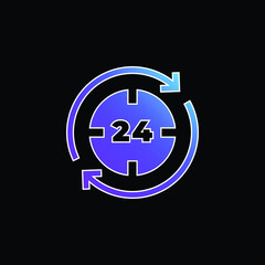24 Hours blue gradient vector icon