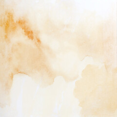 Watercolor orange background. Autumn painted texture. Hand drawn watercolor. Artistic background with copy space for design. Web banner. Abstract summer, autumnal, fall, Thanksgiving background