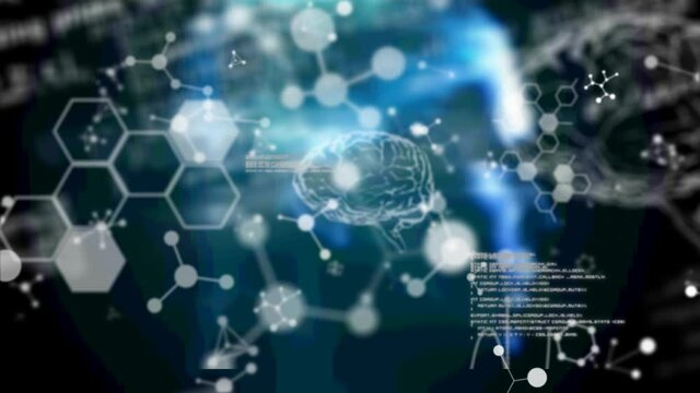 Animation of chemical compounds, human brain and medical data processing