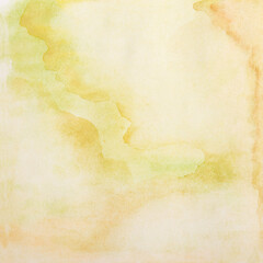 Watercolor orange background. Autumn painted texture. Hand drawn watercolor. Artistic background with copy space for design. Web banner. Abstract summer, autumnal, fall, Thanksgiving background