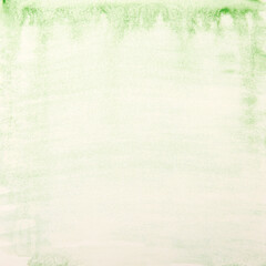 Watercolor green background. Summer painted texture. Hand drawn watercolor. Artistic background with copy space for design. Web banner. Abstract transparent pale spring or summer fresh background. 