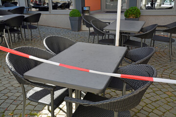  wegen corona-krise geschlossenes restaurant