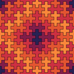 Seamless pattern. Ethnic backdrop. Mosaic tiles. Folk wallpaper. Tribal ornament. Geometric image. Ethnical motif. Surface texture. Textile print. Abstract background. Sayagata vector.