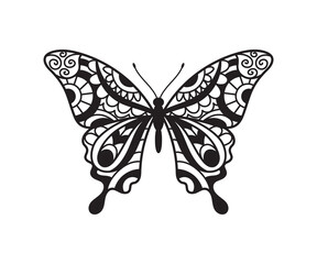Beautiful Butterfly hand drawn ornamental artistic print