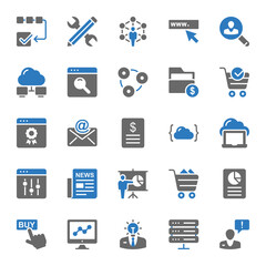 Naklejka premium Two color icons for SEO & Web.