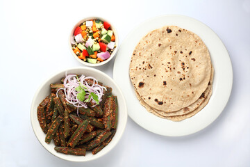 Bharwa Masala Bhindi or Stuffed Okra is an indian main course vegetable recipe made using ladies' fingers or ochro and spices