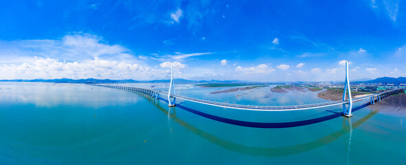 Obraz premium Bay scenery of Xiazhang bridge in Fujian Province, China