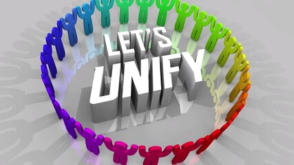 Lets Unify People Coming Together Join Group Strong Connection 3d Animation