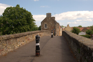 pedestrian walkway over old stone bridge in Haddington
