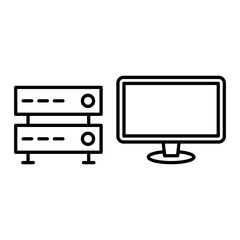 Vector Monitoring Server Outline Icon Design