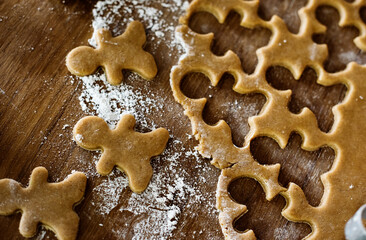 Baking gingerbread pastry cookies