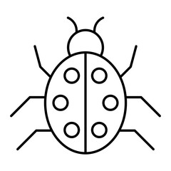 Vector Bug Outline Icon Design