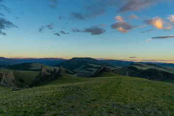 sunset in the mountains