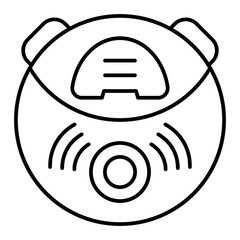 Vector Robot Vacuum Outline Icon Design