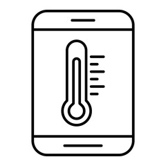 Vector Thermometer App Outline Icon Design
