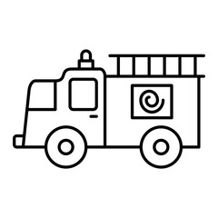 Vector Fire Truck Outline Icon Design