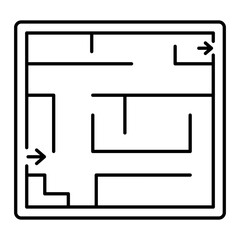 Vector Evacuation Plan Outline Icon Design