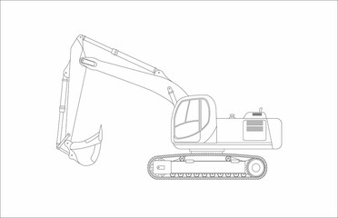 Goose excavator isolated on white background. Illustration © AliaksaB