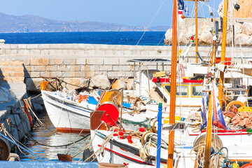 Boats in Hydra Island at Saronikow Gulf in Greece at Capitol - 439313691
