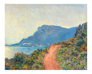La Corniche near Monaco (1884) by Claude Monet. - obrazy, fototapety, plakaty
