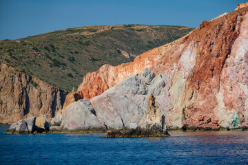 Fototapeta na wymiar Rock formations in Aegean sea