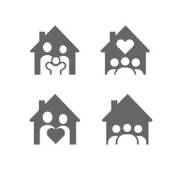 Stay home icon vector icon set.