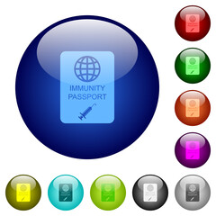 Immunity passport color glass buttons