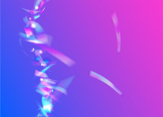 Hologram Effect. Disco Flare. Holographic Background. Neon Tinsel. Laser Colorful Wallpaper. Purple Party Glitter. Digital Foil. Surreal Art. Blue Hologram Effect