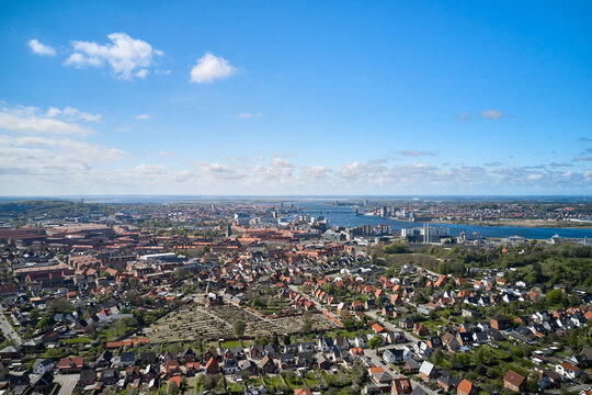 beautiful view of a small city in denmark