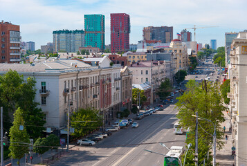 Rostov-on-Don, Russia - June 13, 2021. Budennovsky prospect. 