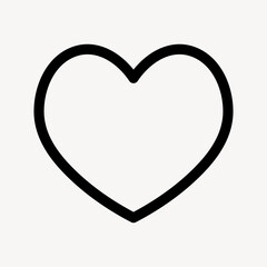 Heart outlined icon for social media app