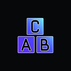 ABC Blocks blue gradient vector icon
