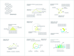 Templates for business reports, cover layout and infographics